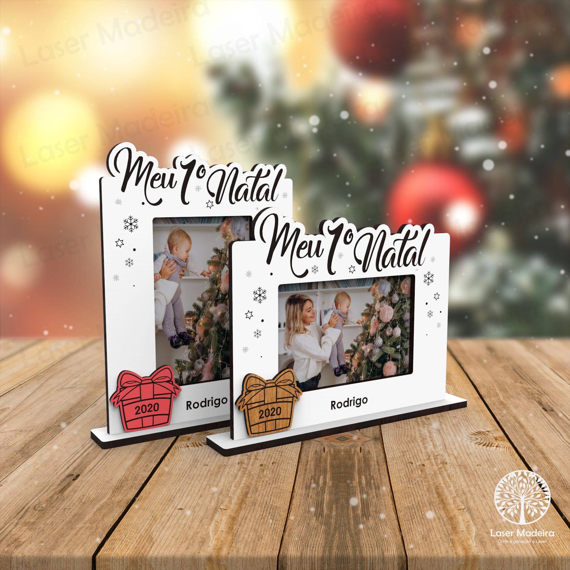 Moldura «O meu 1º Natal» - Modelo 1 - Laser Madeira